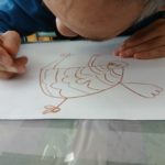 サムネイル：図鑑を見ながら「カメ」を描きました